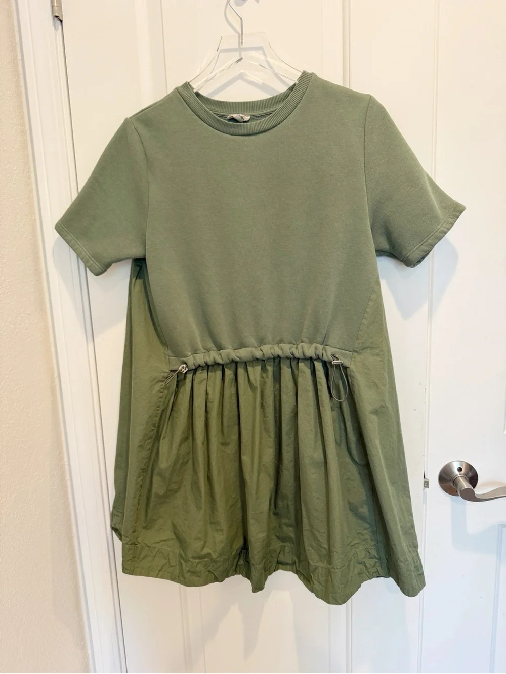 PILCRO by ANTHROPOLOGIE Short Sleeve Twofer Mini Dress Green size Small - Picture 4 of 9